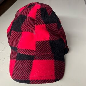 Adult Buffalo plaid hat faux fur with ear flaps